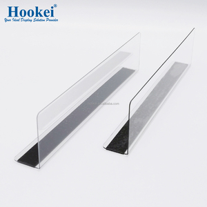 Diviseur d'étagère de supermarché de la marque Hookei, diviseur transparent en forme de L, matériau PVC et PET, avec aimant - Product Image 1