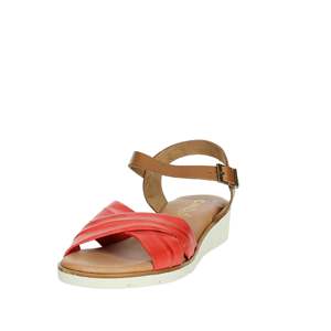 Cinzia <b>Soft</b> Donna Sandalo Basso Rosso Flat Sandals Leather Straps Buckle Closure Comfortable Walkwear - Product Image 5