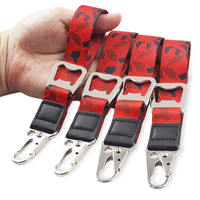 Porte-clés en polyester avec impression par sublimation personnalisée, logo, ouvre-bouteille en métal et accessoires à crochet