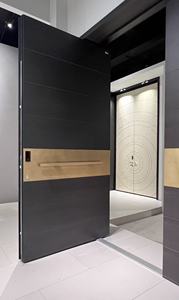 Système de porte pivotante moderne en alliage d'aluminium robuste avec isolation acoustique pour les entrées de bâtiments commerciaux, d'appartements, de villas et de halls - Product Image 6