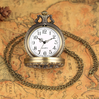 Reloj de bolsillo con colgante de árbol de la vida, cadena de recuerdo, collar hueco de bronce Vintage