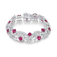 Pulsera de Plata 925 con Rubí Cultivado, Diseño Moderno, Excelente Regalo para Niños, para Uso Diario y Ocasiones Festivas