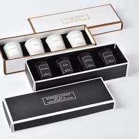 Witoyou Fabrikant Op Maat Gemaakt Gouden Print Logo Zwarte Glazen Pot Geurende Kaars Sojawas Luxe Aroma Kaars Decoratie Cadeauset