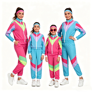 Costume des années 1980, vêtements de sport vintage des années 80, mode rétro, survêtements, costumes disco pour la famille, costumes assortis - Product Image 3