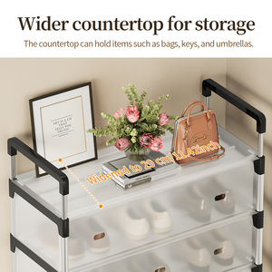 منظم أحذية معدني قابل للفك 5/6 طبقات من OEM، مقاوم للصدأ والرطوبة، خزانة تخزين أحذية لمدخل المنزل وغرفة النوم وحقائب اليد - Product Image 3