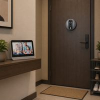 Sonnette vidéo avec caméra WiFi, alimentée à l'énergie solaire, résistante à l'eau, fonctionne sur batterie, installation facile, visionneuse de porte intelligente, 2MP HD