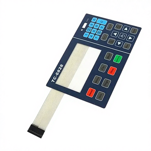 แผงสวิตช์แบบเมมเบรน PVC PC PET แบบสัมผัสควบคุมเอง พร้อมหน้าต่างใส ทนต่อการขีดข่วน ติดตั้งบนแผงวงจรพิมพ์ - Product Image 1