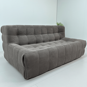 <span class=keywords><strong>Sofa</strong></span> dua dudukan cokelat modern untuk ruang tamu, berbahan <span class=keywords><strong>corduroy</strong></span> tanpa rangka, dengan busa vakum tekan, terkompresi. - Product Image 2