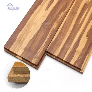 越南标准strandwood竹地板老虎股编织竹制强化地板碳化边压机竹地板