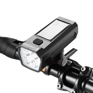 Lampe solaire pour vélo Ohorse, éclairage avant LED, étanche IPX4, avec sangle, 4 modes pour la conduite nocturne - Product Image 1