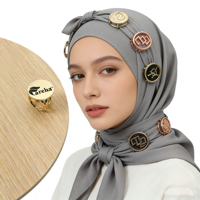 Épinglette personnalisée en métal, badge en émail souple, anneau pour foulard, boucle de hijab musulman pour femme, accessoires de bijoux de luxe