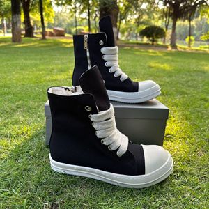 Chaussures en toile haute tige RO pour hommes et femmes, noir et blanc, respirantes, semelle en caoutchouc résistante à l'usure, mode printemps-été - Product Image 2