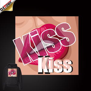 Trasferimento di calore Plastisol di trasferimento termoadesivo con labbra rosse Sexy di alta qualità - Product Image 6