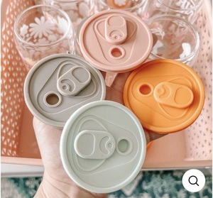 Outdoor Custom Food Grade Silicone glass jar cover , cup lid