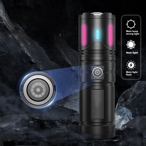 30 Wát LED dải huỳnh quang ngân hàng điện 1500m phạm vi Hợp kim nhôm đèn pin chiến thuật với màu vàng và màu đỏ đèn hậu - Product Image 2