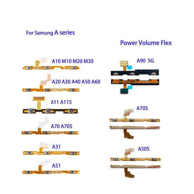 Power Button Switch Volume Button on / Off Flex Cable Parts for Samsung A10S A20S A30S A50S A60S A70S A80S A90 M10 M20 M30 A11