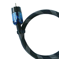 Câble d'alimentation audiophile haut de gamme - Câble blindé en PVC noir tressé avec prise Schuko vers IEC C13 pour amplificateur et équipement Hi-Fi