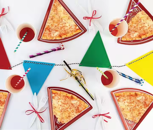 Venta al por mayor patrón de color personalizado 6 piezas rebanada plato para servir pizza platos de plástico para pizza para restaurantes - Product Image 4