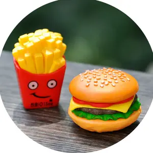 Populair Speelgoed Kunstmatige Voedsel Hamburgers, Frietjes, Brood Miniatuur Plastic Ambachtelijke Ornament Beeldjes Charme Party Cake Decoratie