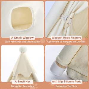 Tentes personnalisées <span class=keywords><strong>pour</strong></span> animaux de compagnie, tipi pliable d'intérieur avec boule en tissu - Product Image 5