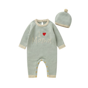 Mimixiong Fabricant Barboteuse ropa de bebes invierno Tricoté À Manches Longues Barboteuse Combinaison À Capuche Nouveau-Né - Product Image 1