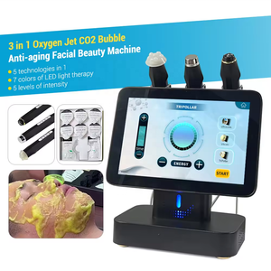 3 Handles CO2 Bubble Oxygenation Device for Facial Cleansing Rejuvenation Vibration <b>Massage</b> Face Care Bubble Oxygen <b>Machine</b> - Product Image 5