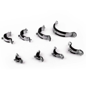 Abrazadera de sillín de metal con clip tipo U de acero con resorte recubierto de goma de plástico resistente de Venta caliente con agujeros dobles - Product Image 1