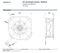 Ventilateur centrifuge de refroidissement EC avec support de module K3G250-RE07-07 230V AC 1.4A 170W 2510RPM pour moteur de broche servo
