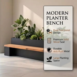 Jardinières rectangulaires sur mesure pour l'extérieur, utilisées dans les jardins et les cours - Product Image 2