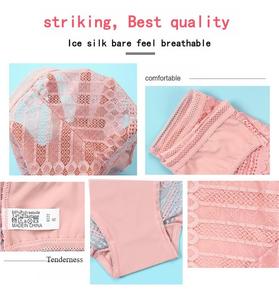 <span class=keywords><strong>Slip</strong></span> <span class=keywords><strong>Donna</strong></span> a Vita Bassa in Seta Ghiaccio a Righe, Senza Cuciture, Taglie Forti, con Pizzo Trasparente - Disponibili in 5 Colori - Hot Sale - Product Image 6