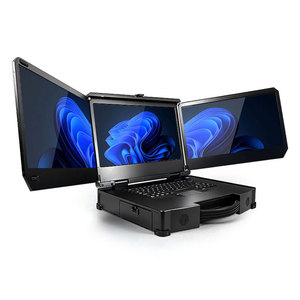 Ordinateur industriel robuste à triple écran I7-12700H 32 Go de RAM 1 To SSD RTX3050 Station de travail portable OEM ODM en stock antichoc triple écran - Product Image 1