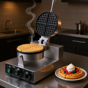 Gaufrier rond commercial Vevor 1230W, chauffage électrique antiadhésif pour la cuisson de grandes quantités - Product Image 2