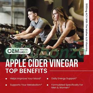Gomitas de Vinagre de Sidra de Manzana Orgánico para la Belleza, Pérdida de Peso para Adultos, Desintoxicación, <span class=keywords><strong>Bloqueador</strong></span> de Carbohidratos, Adelgazante, Refuerzo Inmunológico, Vitamina OEM - Product Image 2