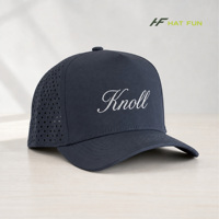 Casquette de baseball personnalisée OEM ODM à 5 panneaux, logo brodé en nylon, perforations laser, imperméable, pour le golf et les activités de plein air