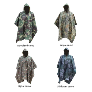 Tactical Camouflage Portable <strong>Nylon</strong> Wind-resistant Poncho <strong>Raincoat</strong> for Camping Hiking - Product Image 3