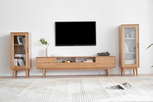 Mueble de <span class=keywords><strong>TV</strong></span> Moderno de Madera Maciza de Roble F8081 para Sala de Estar y Apartamento - Product Image 4