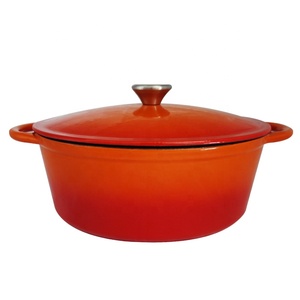 Casserole <span class=keywords><strong>en</strong></span> <span class=keywords><strong>fonte</strong></span> d'ustensiles de cuisine ovales émaillés colorés avec deux poignées four hollandais <span class=keywords><strong>grande</strong></span> <span class=keywords><strong>capacité</strong></span> bouillon de soupe marmite - Product Image 5