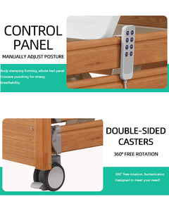 Điện 3 Chức Năng Điều Dưỡng Giường Có Thể Điều Chỉnh Chăm Sóc Nhà Giường Gỗ Bảo Vệ Đường Ray Trở Lại Nâng Chân Nâng Chiều Cao Nâng Cho Người Cao Niên - Product Image 5