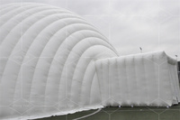 Tente gonflable de dôme d'igloo géant blanc de 18m avec l'entrée 3 pour les parties extérieures N événements de l'usine gonflable d'igloo de la Chine