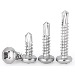 Stainless Steel 316 Pan Head Drill Screw DIN968 PA Sharp-Tailed Cross Round Head Screw