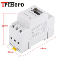 Minuterie numérique Programmable THC15A, Rail Din, contrôle hebdomadaire, puissance 220V, 230V, 6A, 10A, 16A, 20A, 25A, 30A