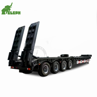 Remorque surbaissée pour équipement lourd à 4, 5 ou 6 essieux avec suspension et échelle hydraulique