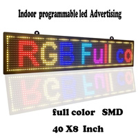 Letrero LED P10 programable, pantalla LED a todo color en movimiento, indicador luminoso colgante para interiores y exteriores con texto desplazable a color.
