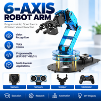 Kit de bras robotique programmable à 6 axes au prix le plus bas avec vision IA, commande vocale, ESP32, STM32, bras robotique open source pour l'éducation