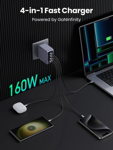 <span class=keywords><strong>Chargeur</strong></span> d'ordinateur portable UGREEN X763 Nexode <span class=keywords><strong>Pro</strong></span> 160W GaN USBC 4 ports PD 3.1 PPS à charge rapide pour <span class=keywords><strong>MacBook</strong></span> <span class=keywords><strong>Pro</strong></span> iPad <span class=keywords><strong>Pro</strong></span> iPhone - Product Image 4