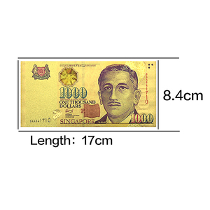 Banconota in oro del dollaro di Singapore, banconote da collezione in lamina d'oro, dimensioni originali, display bifacciale, regalo per collezionisti - Product Image 4