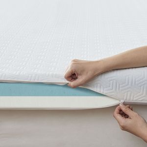 Db <b>Memory</b> <b>Foam</b> <b>Mattress</b> Topper 4 Inch Thick Cooling Therapy Queen <b>King</b> Size Bed Pad Solid Quilted All Season Use - Product Image 3