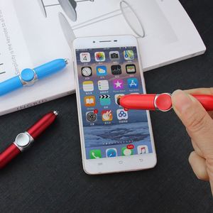 Stylo multifonction LED personnalisé avec fonction anti-stress, cadeau promotionnel pour entreprises et écoles, stylet tactile en plastique, stylo bille avec spinner intégré - Product Image 4