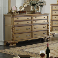 Luxus American Design Schlafzimmer möbel Goldfarbene Schlafzimmer-Sets Antike Schlafzimmermöbel-Set