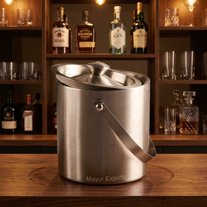 Durable Sustainable Stainless Steel Double Wall 5L Farmhouse <b>Ice</b> <b>Bucket</b> Floral Pattern Keeps <b>Ice</b> Cold Longer Bar Restaurant Use - Product Image 3